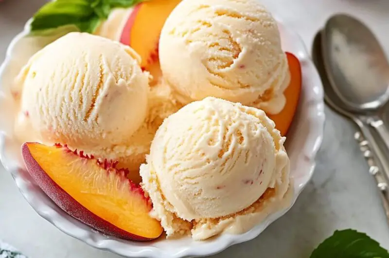 Homemade Peach Ice Cream