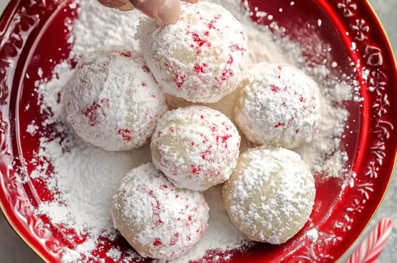 Peppermint Snowball Cookies