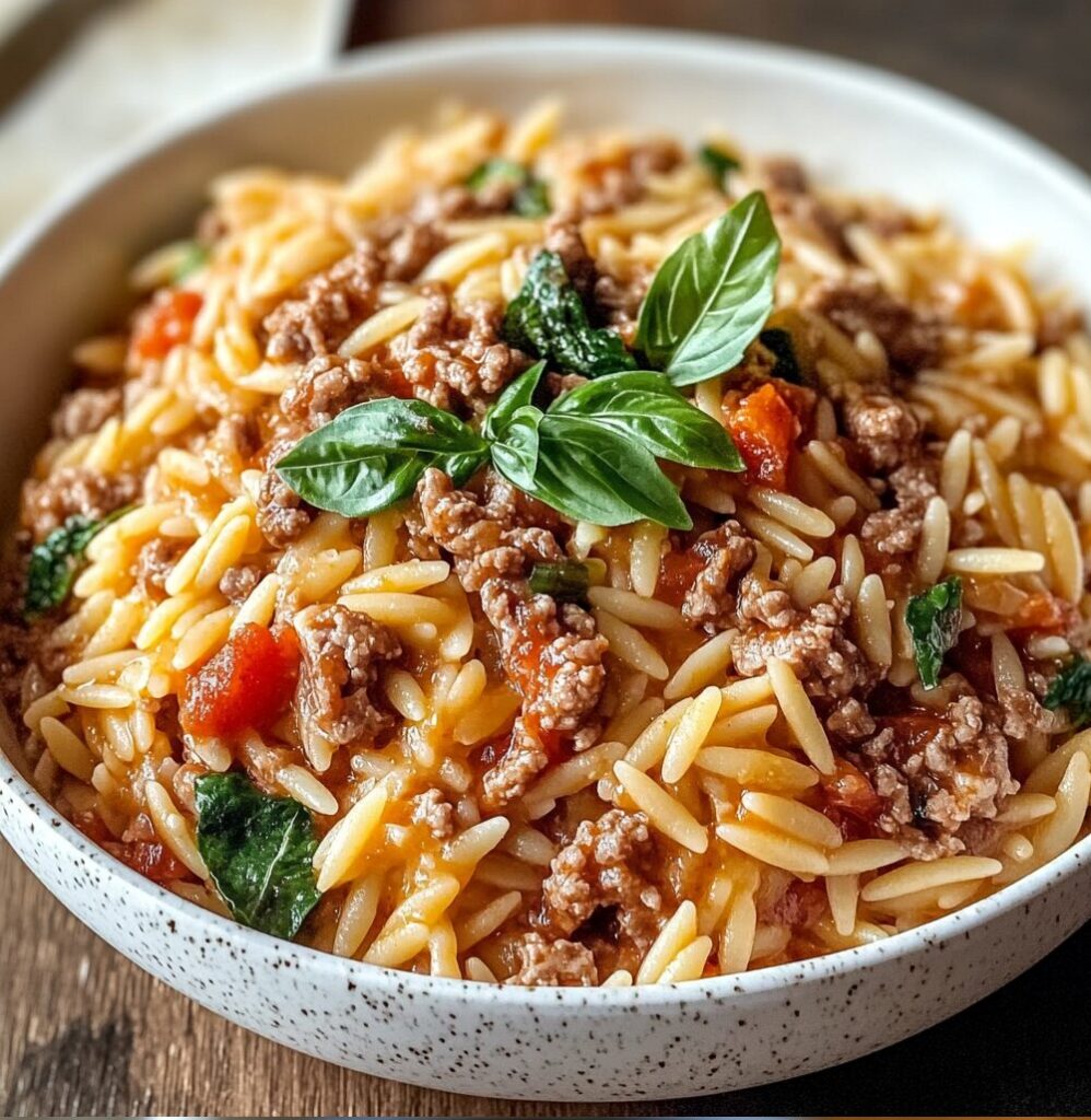 Ground Beef Orzo