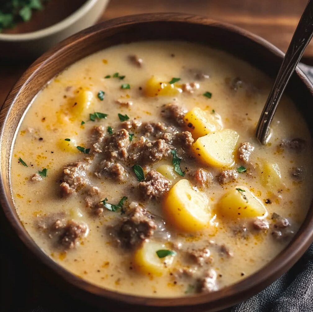 Cheesy Beef and Potato Soup