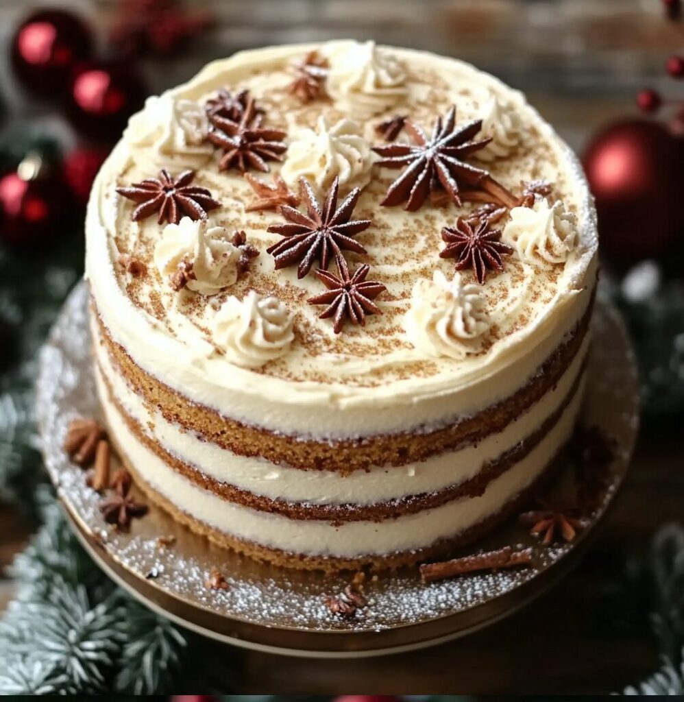 Spice Cake with Eggnog Buttercream