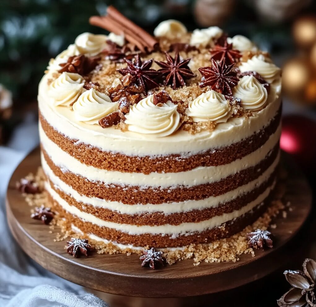 Spice Cake with Eggnog Buttercream