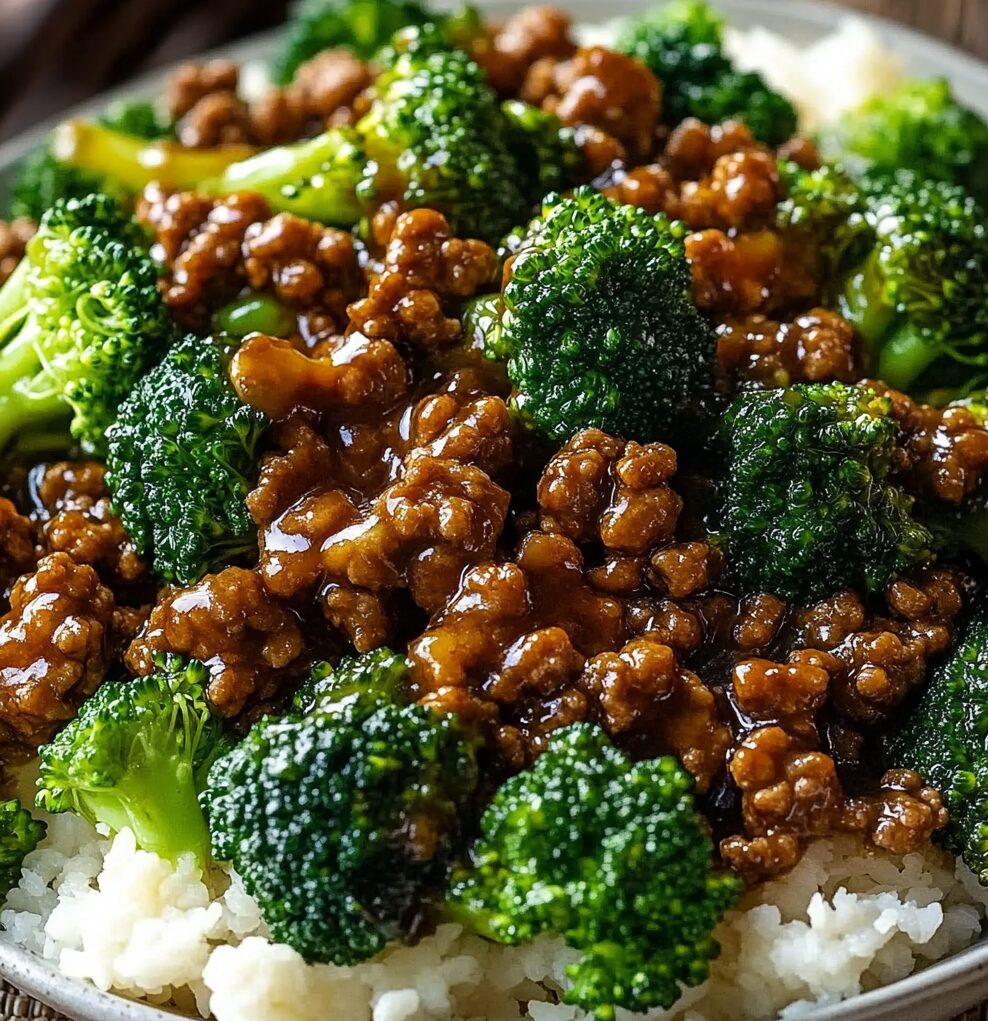 Honey Garlic Ground Beef and Broccoli