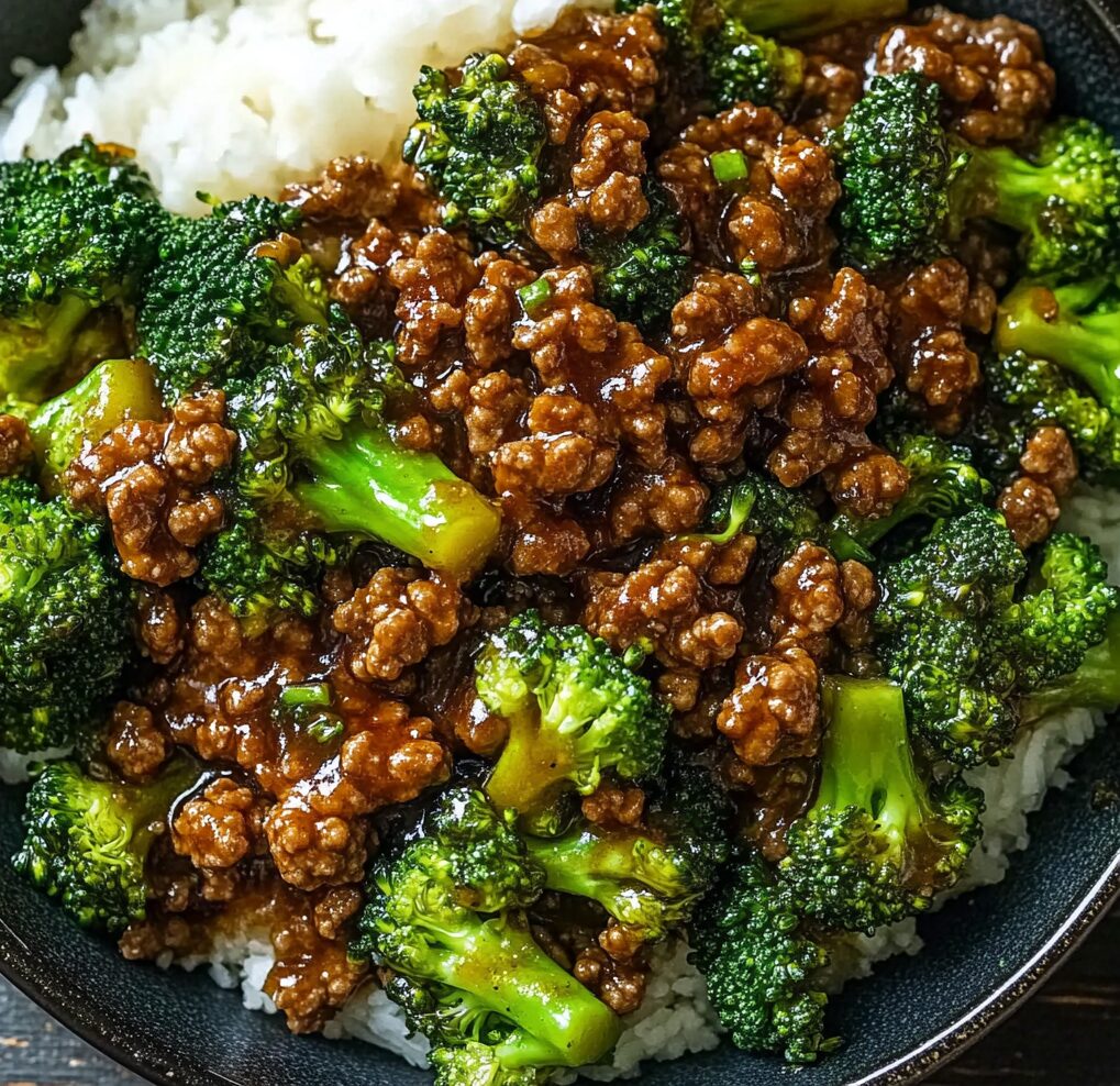 Honey Garlic Ground Beef and Broccoli