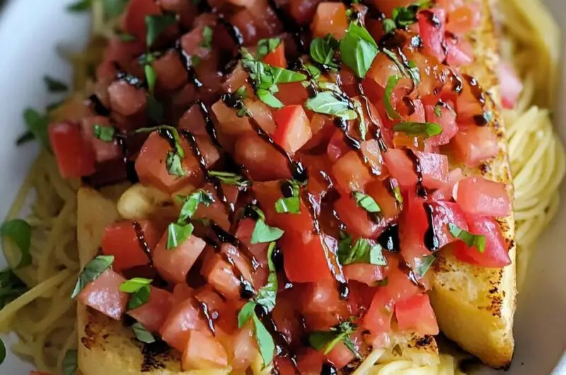 Bruschetta Pasta with Balsamic Drizzle