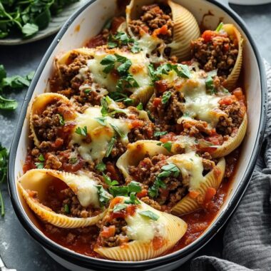 Stuffed Shells with Ground Beef