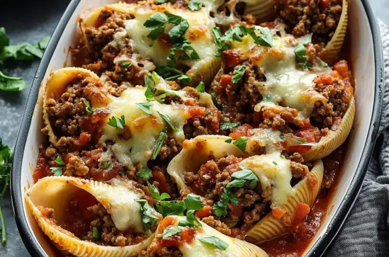 Stuffed Shells with Ground Beef