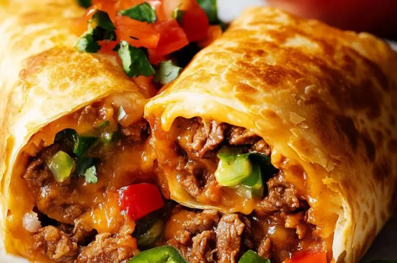 Baked Beef Chimichangas