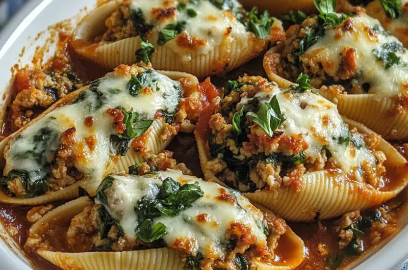 Ground Turkey and Spinach Stuffed Shells