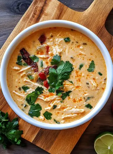 Crockpot Creamy Chicken Tortilla Soup