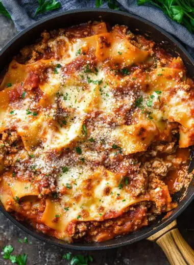 Easy Skillet Lasagna with Cottage Cheese