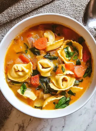Veggie-Loaded Tortellini Soup
