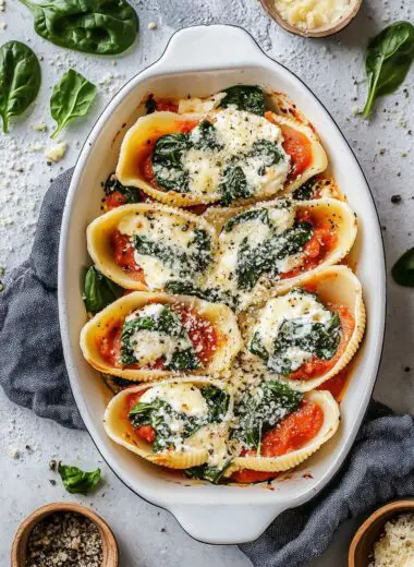 Cheesy Spinach Ricotta Shells