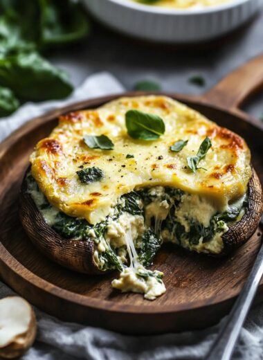 Spinach and Cheese Stuffed Portobello Mushrooms