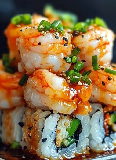 Spicy Shrimp Sushi Stacks