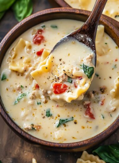 Slow Cooker White Lasagna Soup