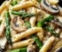 Mushroom and Asparagus Chicken Penne