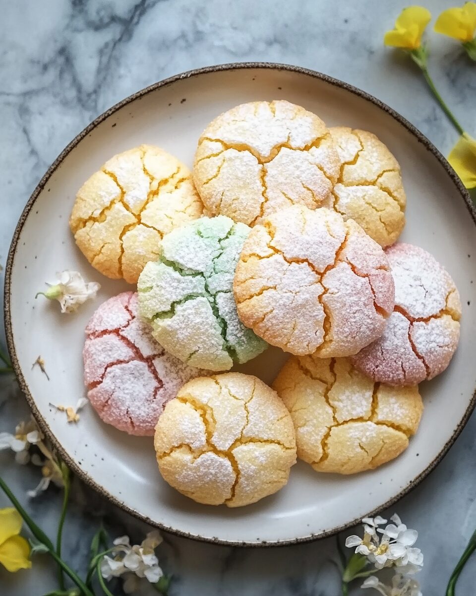 Springling Cookies Springtime Crinkle Cookies