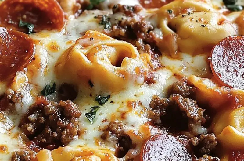 Meat Lovers Pizza Tortellini Bake