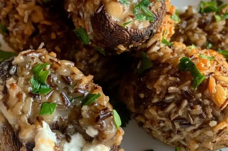 Wild Rice Stuffed Morel Mushrooms