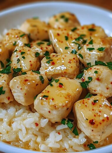 Garlic Butter Chicken Scampi with Cheesy Rice
