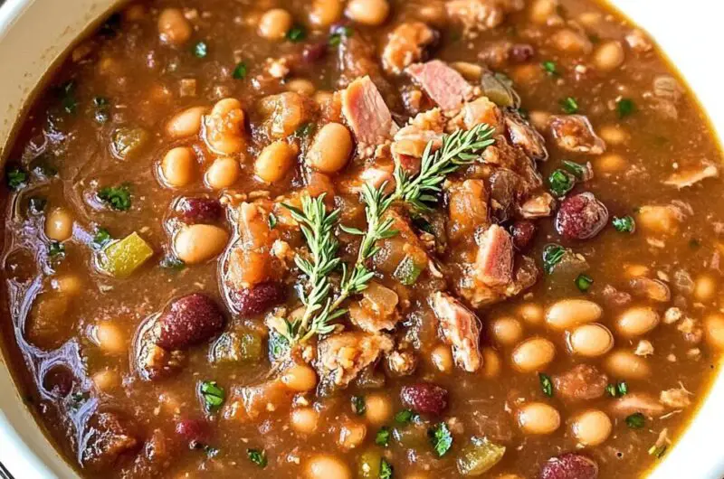 Slow Cooker 15-Bean Soup with Ham