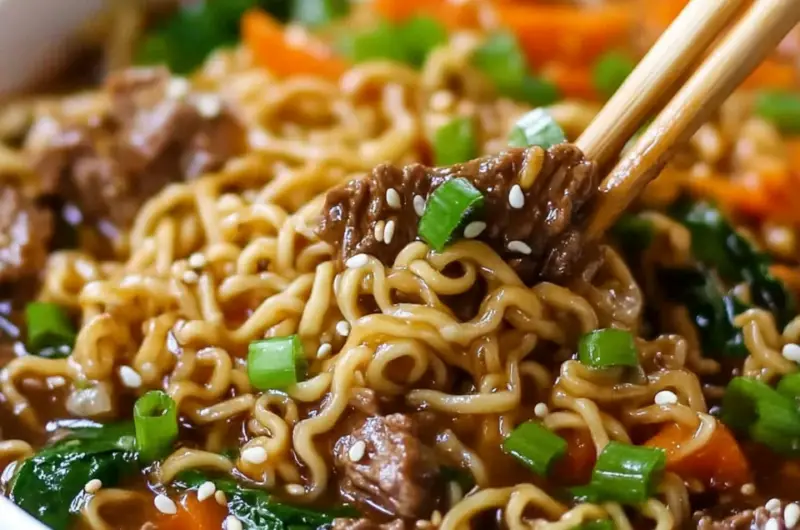 Easy Beef Ramen Noodle Bowls