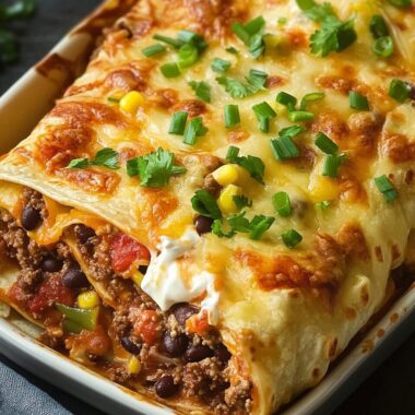 Cheesy Tortilla Meat Bake