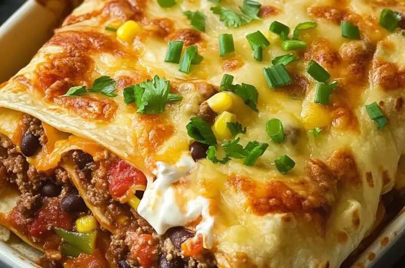 Cheesy Tortilla Meat Bake