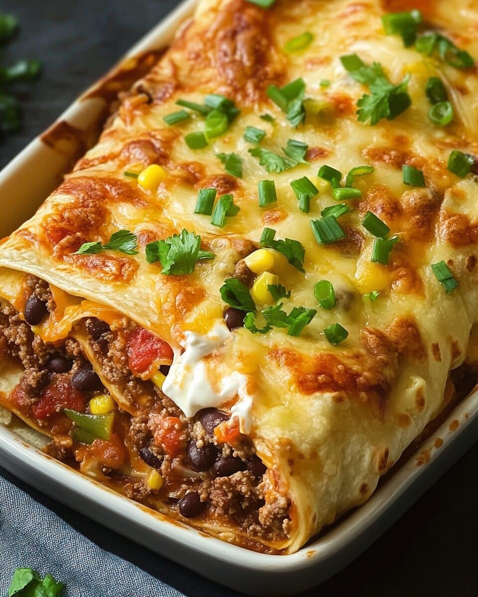 Cheesy Tortilla Meat Bake