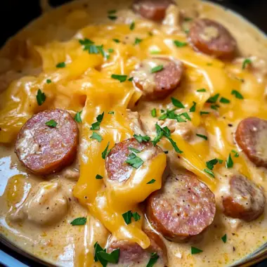 Crockpot Cheesy Chicken Sausage