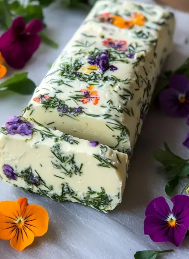Garden Herb Butter with Edible Flowers