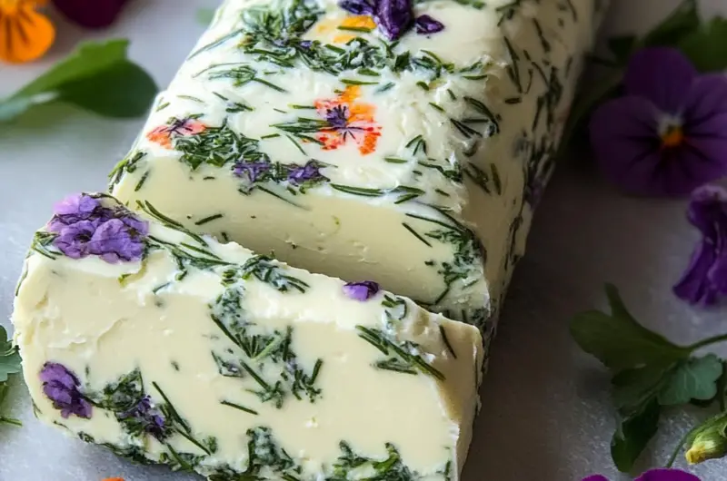 Garden Herb Butter with Edible Flowers