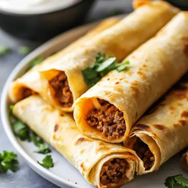Quick Cheesy Beef Taquitos