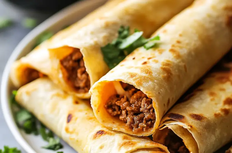 Quick Cheesy Beef Taquitos