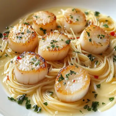 Sea Scallops with Angel Hair Pasta