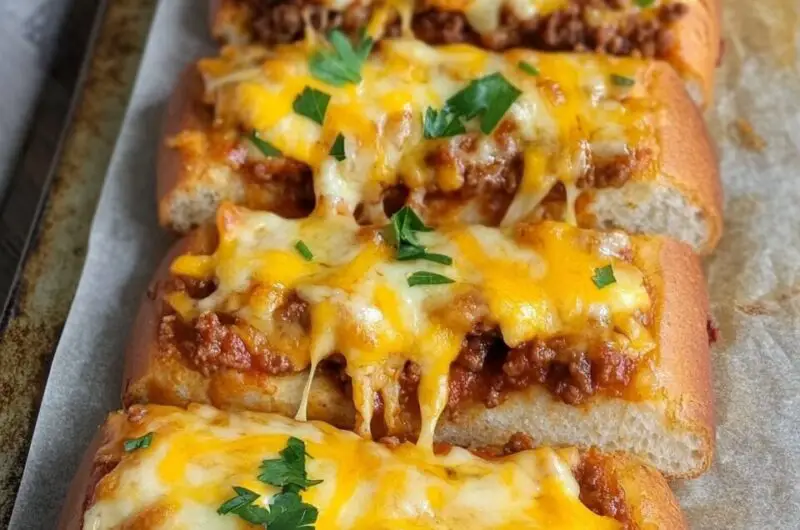Sloppy Joe French Bread Pizza Slices