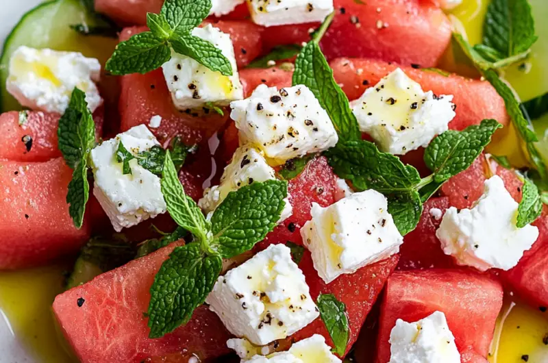 Watermelon Feta Mint Salad