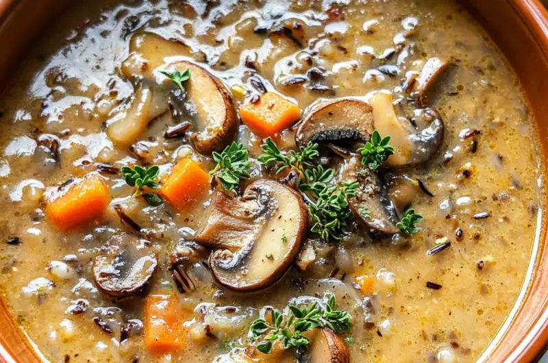 Wild Rice Mixed Mushroom Soup
