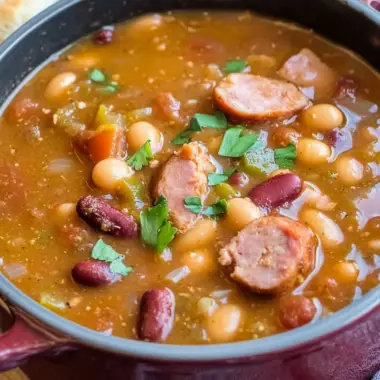 Cajun Ham Sausage Bean Soup