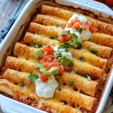 Cheesy Beef Taquito Casserole