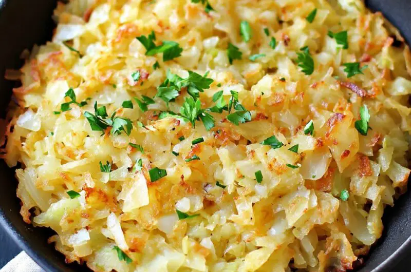 Irish Cheddar Cabbage Hash Brown Skillet