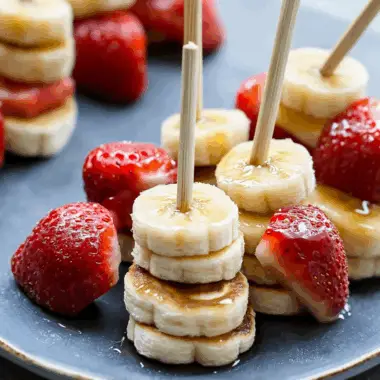 Strawberry Banana Pancake Skewers