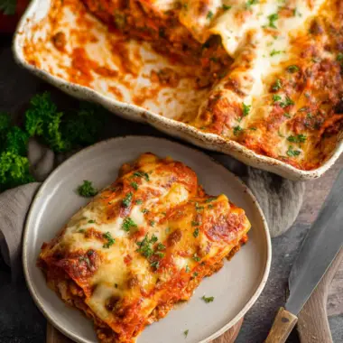 Baked Beef and Cheese Cannelloni