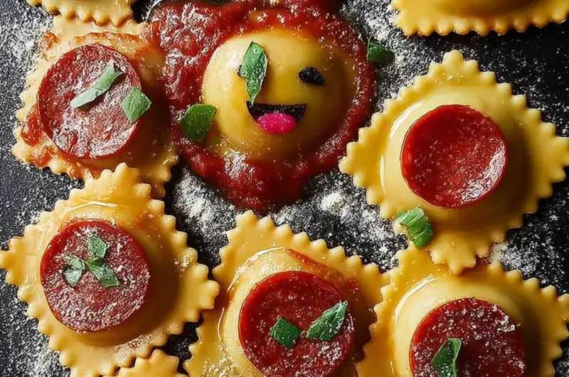 Pepperoni Pizza Emoji Ravioli