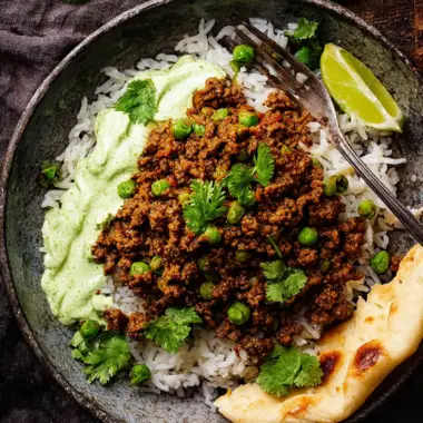 Curried Ground Beef with Peas