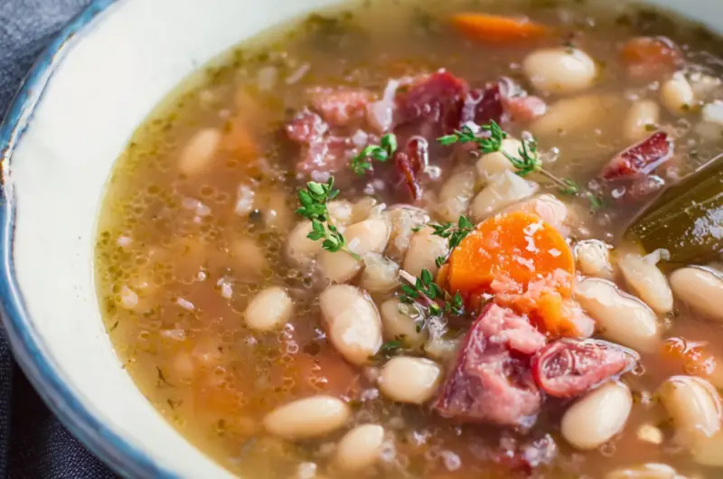 Hearty Crock Pot Ham and Bean Soup