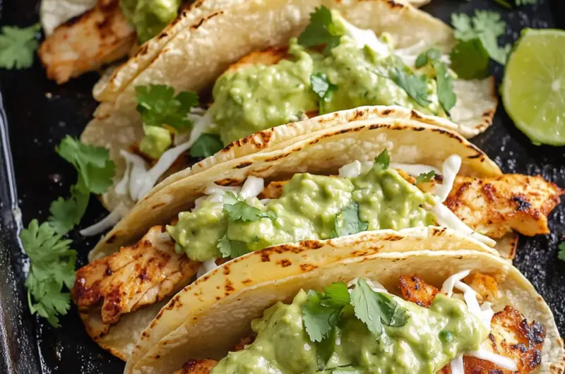Crispy Poblano Chicken Tacos
