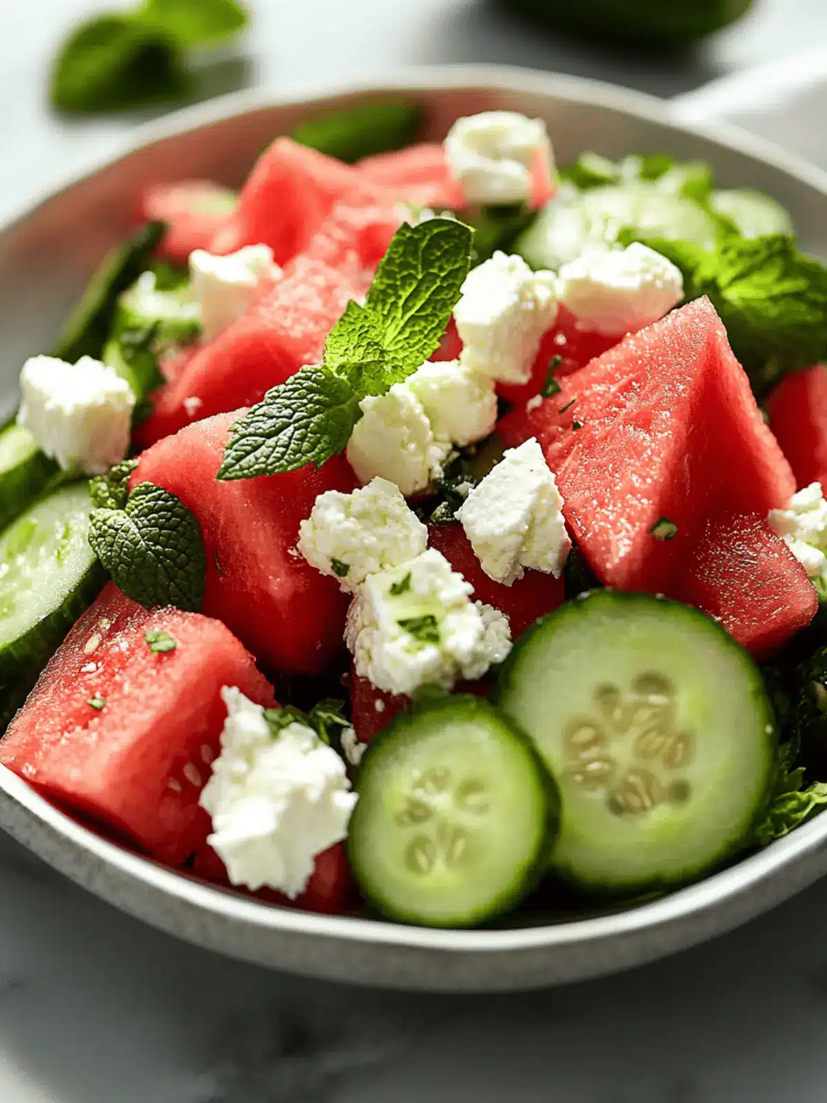 Watermelon Cucumber Feta Salad