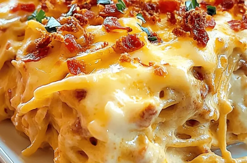Cheesy Chicken Spaghetti Casserole